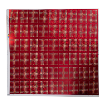 Red Grid Holo Uncut Sheet